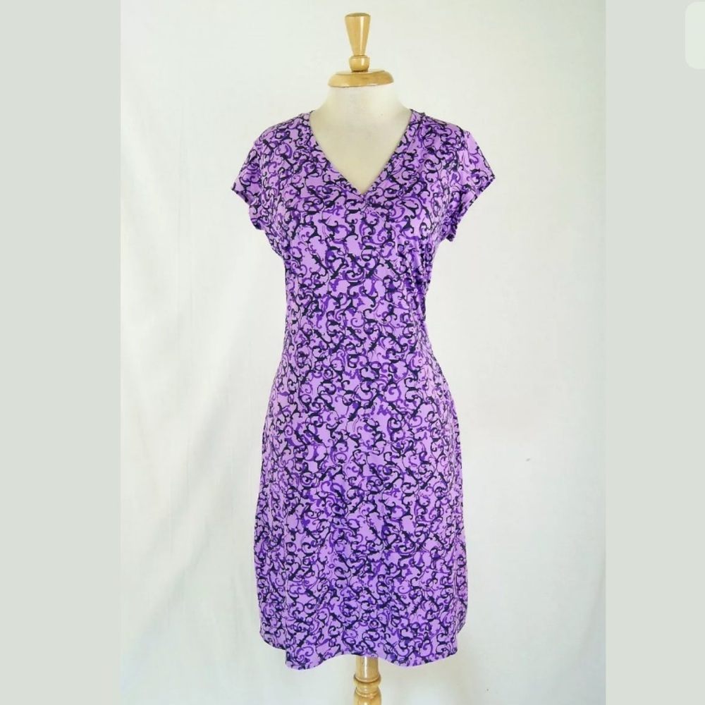 ❌SOLD❌Athleta Vine Scroll Nectar  Faux Wrap Dress
